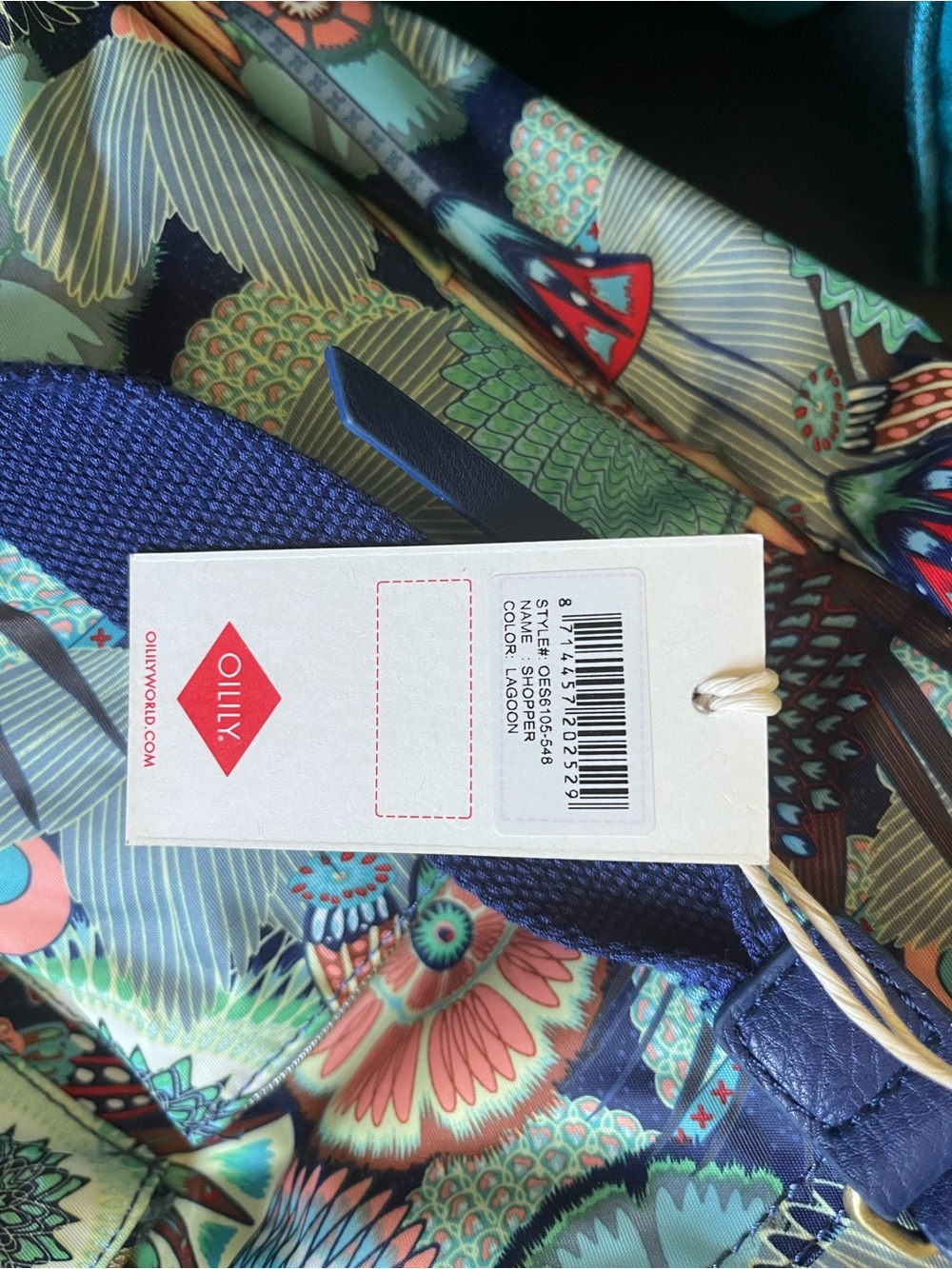 Oilily Multicolor Tote Bag with Corded Handles - Picture 4 of 7
